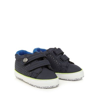 Baby boys' navy textured shoes
